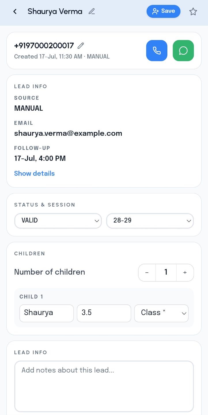 CRM Lead Details 2
